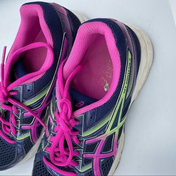 ASICS Gel Contend 3 Blue & Pink Running Shoes Sneakers Womens 8 Bright Colorful - Picture 7 of 9